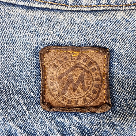 VTG 90s Marlboro Country Store Denim Trucker Jacket Mens M Blue Jean Button - Picture 14 of 15